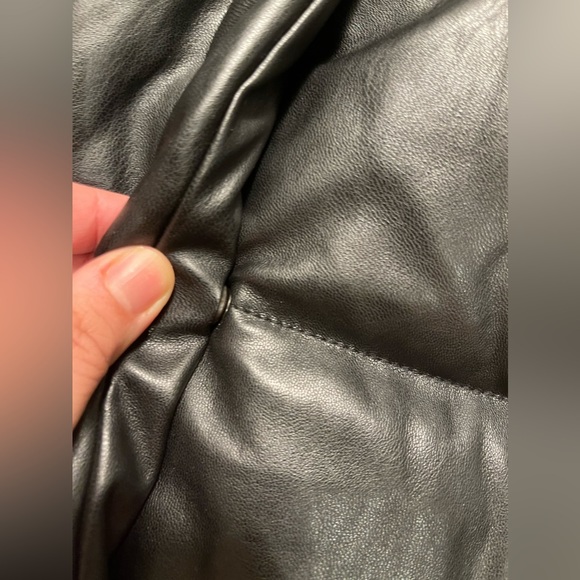 Faux Leather Puffer Jacket - Picture 7 of 11